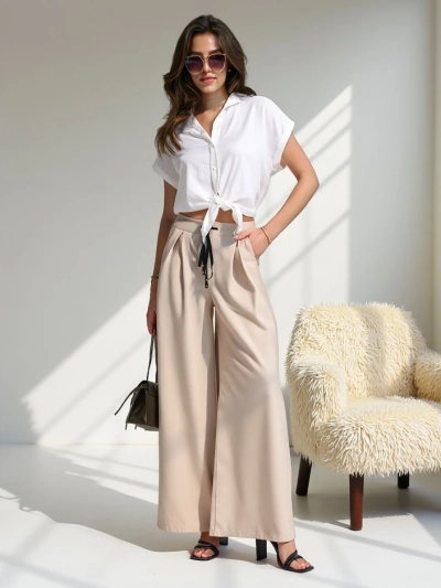 Pantaloni largi pentru femei Royalfashion