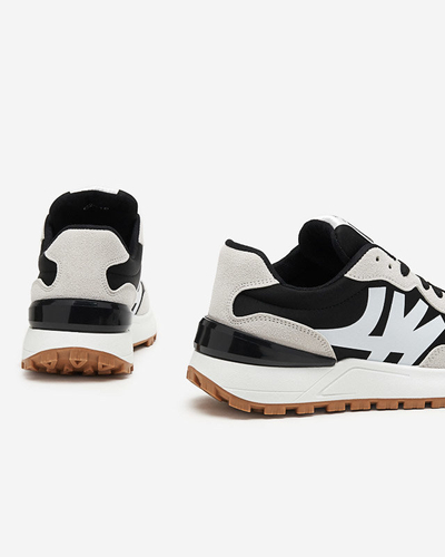 Tenisori de damă negri cu inserții gri Narisa - Încălțăminte