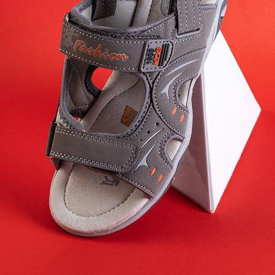 Sandale gri pentru copii cu Velcro Roser - Pantofi