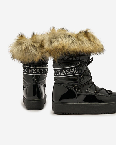 Royalfashion Cizme de zăpadă a'la negre pentru femei Gomllo
