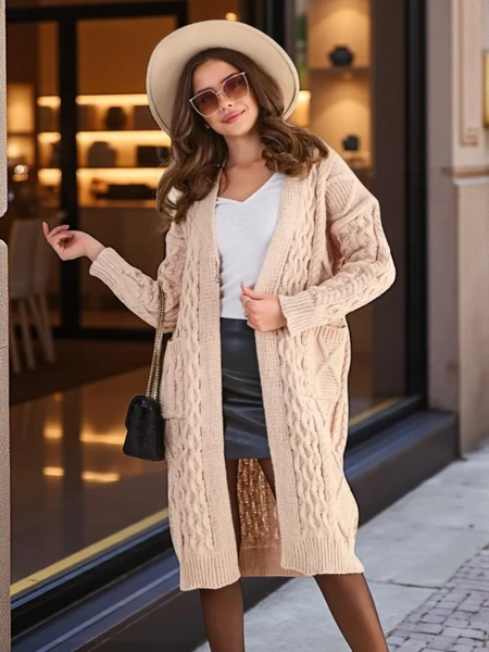 Haina poncho pentru femei tricotată Royalfashion