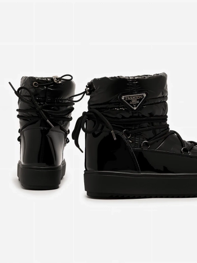 Royalfashion Cizme de damă slip-on a'la cizme de zăpadă în negru Vevnose