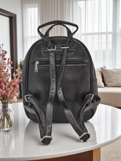 Royalfashion Rucsac de damă din piele ecologică cu dungi Metallic Stripes