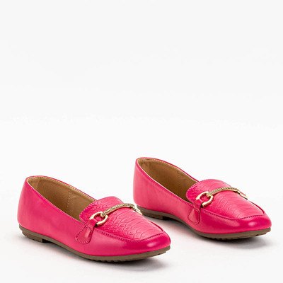Mocasini dama fucsia cu decor Riltia - Incaltaminte