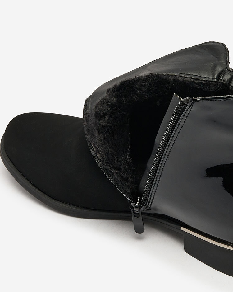 Royalfashion Cizme negre pentru femei cu zirconiu Overlissa