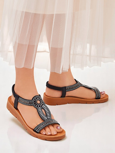 Royalfashion Sandale dama cu barete decorative Ava Shine