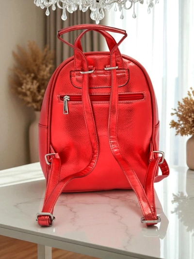 Royalfashion Rucsac de damă din piele ecologică cu dungi Metalic Stripes