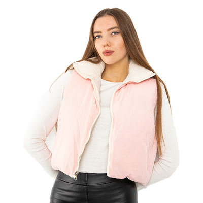 Vesta scurta roz de dama - Imbracaminte