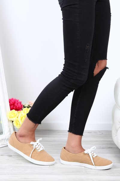 Brązowe, klasyczne tenisówki Miley- Obuwie