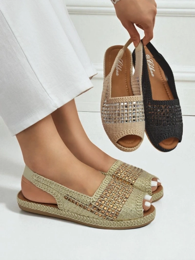 Sandale espadrile de damă cu strasuri Belle Sparkle