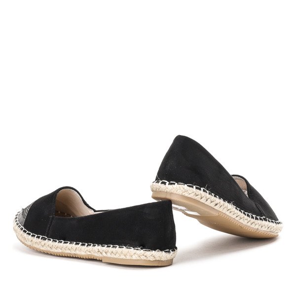 Czarne espadryle z cyrkoniami Sadina - Obuwie