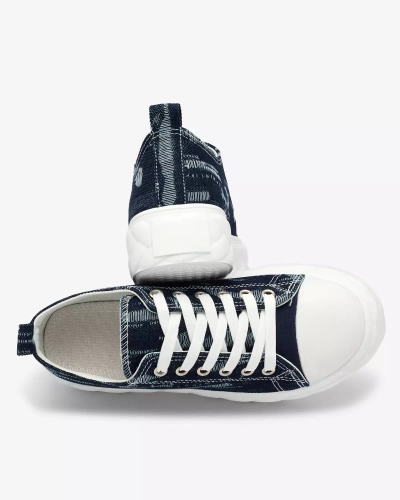 Royalfashion Adidași de damă din denim albastru marin cu frecare Nerolera
