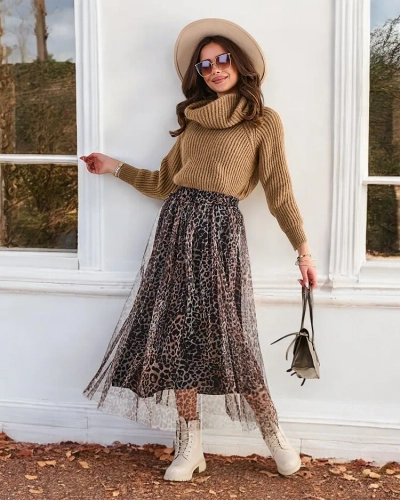 Fustă midi pentru femei, cu model RoyalFashion cu tulle