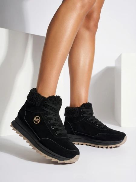 Royalfashion Pantofi sport izolați pentru femei, negri Cerrto