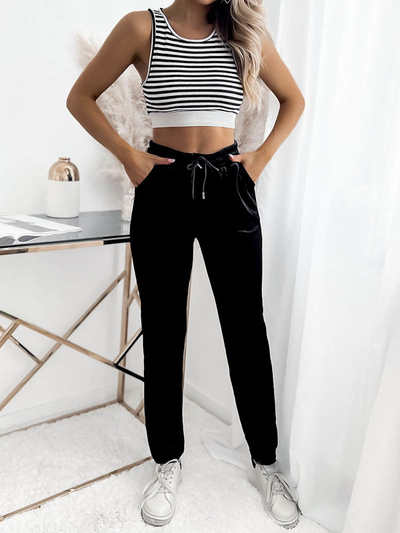 Trening de velur pentru femei, negru PLUS SIZE- Îmbrăcăminte