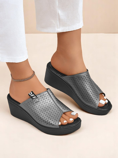 Royalfashion Klapki pou fanm sou talon Luna Wedge