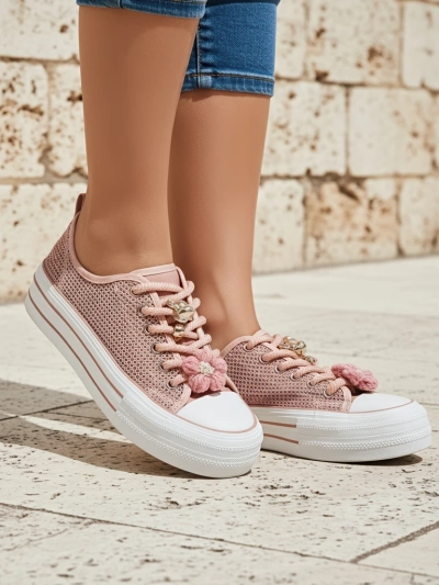 Royalfashion Sneakers perforate pentru femei cu embellismente Osdo