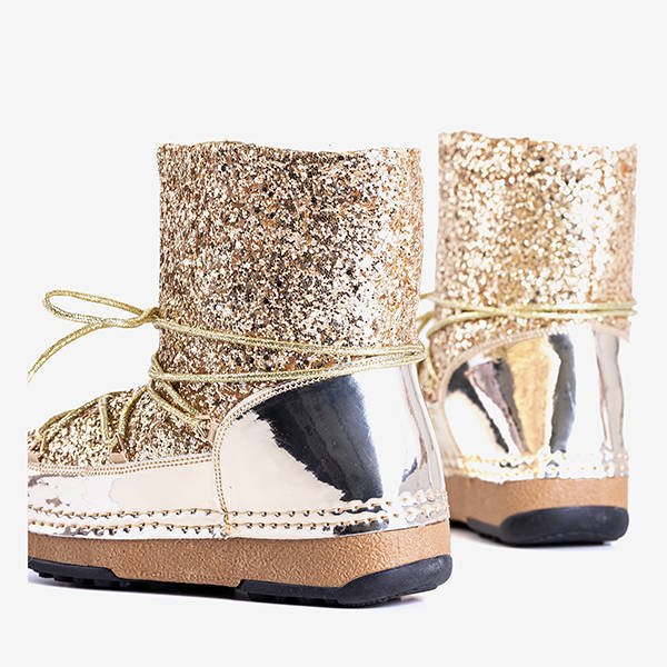 Cizme de zăpadă aurii cu finisaj sclipici de la Lomell - Încălțăminte