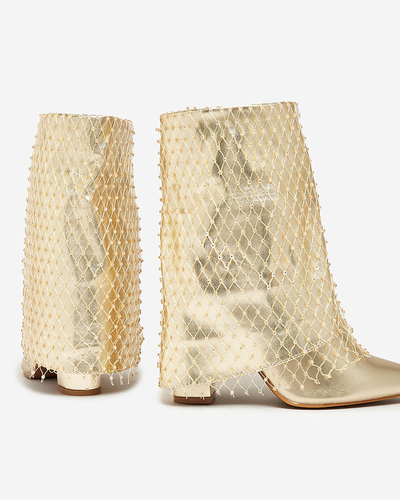 Royalfashion Cizme de damă cu plasă ornamentată Siamondes