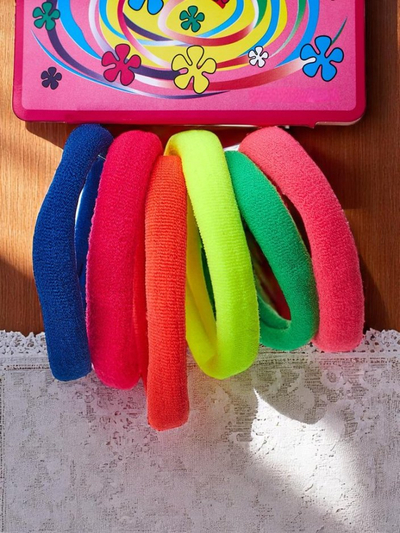 Royalfashion Set de 6 elastice de păr colorate Colora
