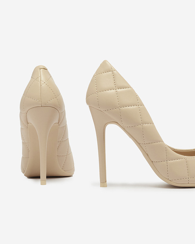 OUTLET Pantofi matlasați de damă de culoare bej Duclisa- Încălțăminte