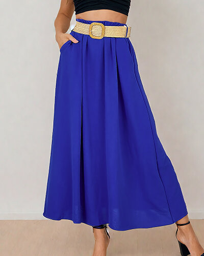 Royalfashion Fustă midi de damă cu curea