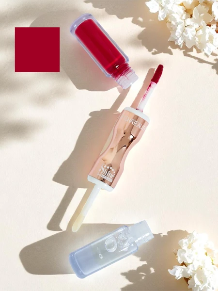 Ruj și luciu de buze transparent 2-în-1 Russian Red