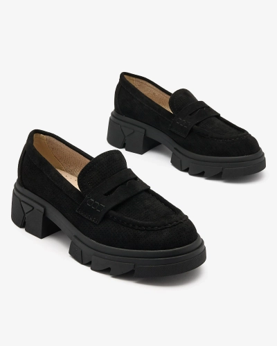 Royalfashion Negru mocasini traforați pentru femei Lace Glide