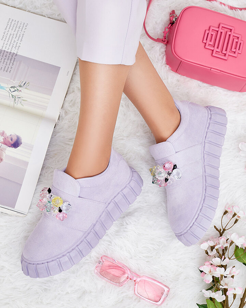 Royalfashion Pantofi sport cu pietre colorate Resinello