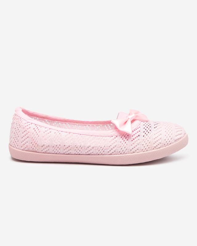 Pantofi slip on fete roz deschis cu partea superioară ajurata Locuni - Pantofi