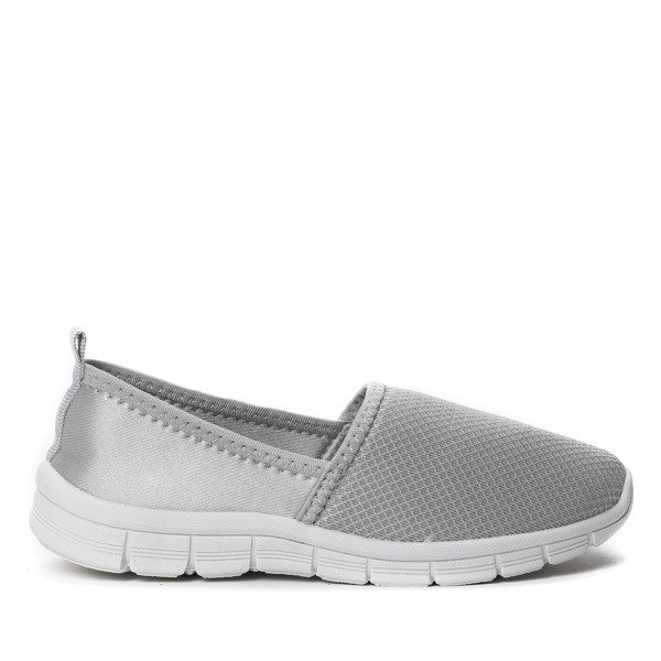 Dziecięce, szare slip on sportowe - Obuwie