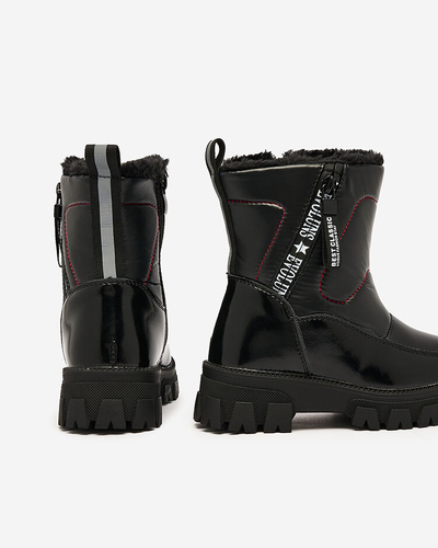 Royalfashion Pantofi pentru copii a'la cizme de zăpadă în negru Sorroda