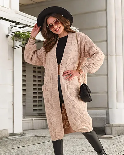 Royalfashion Pulover poncho tricotat pentru femei