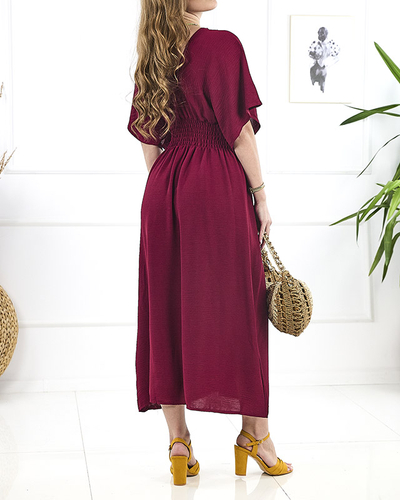 Rochie midi pentru femei maro PLUS SIZE- Îmbrăcăminte