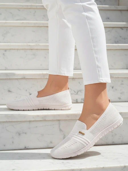 Încălțăminte de Damă Ariadne din Material Textil, Culoare Crem