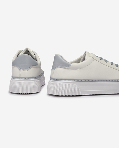 Adidași sport de damă albi cu inserții albastre Assalia - Încălțăminte