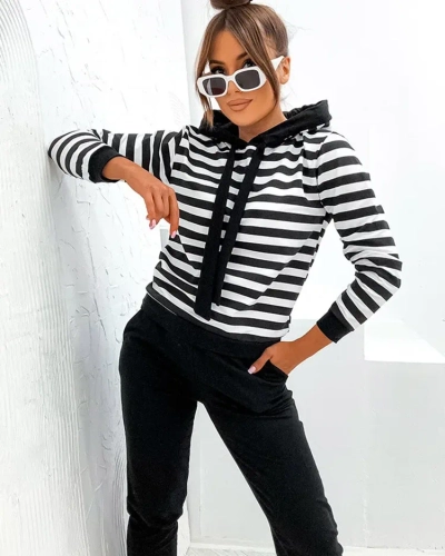 Royalfashion Set pentru femei din bumbac cu dungi