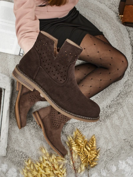 Botine de damă din piele naturală Rito