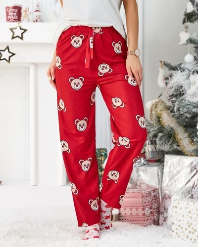 Pantaloni de vacanță pentru femei Royalfashion din bumbac, pijama cu ursuleți