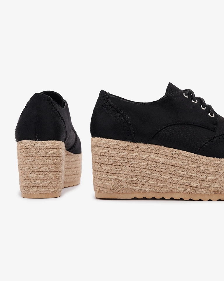 Pantofi de damă cu jumătate de pantofi negri pe platformă Jacais- Footwear