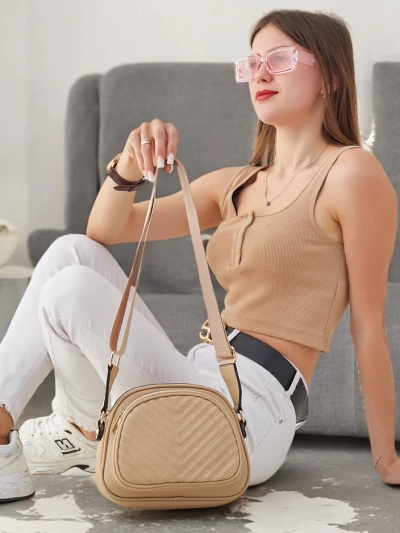 Royalfashion geantă de mână pentru femei, mică, semi-rotundă, din eco-piele