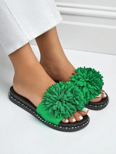 Royalfashion Slippers de mujer con suela plana Flora Blide
