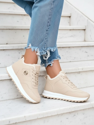 Royalfashion Pantofi sport de damă bej cu izolație Lahho