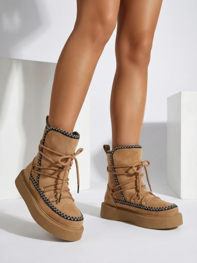 Botine de zăpadă pentru femei Royalfashion, cu șireturi Siozi