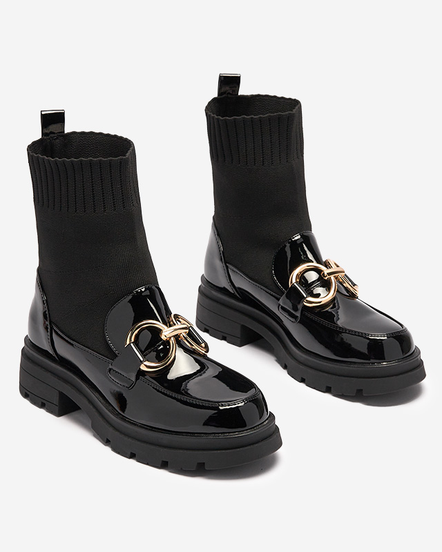 Cizme negre de damă cu șosetă Accioi- Footwear