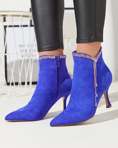OUTLET Cizme stiletto cobalt cu zirconii Mehilla- Footwear