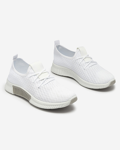 Pantofi sport alb din material textil pentru femei Vobbu- Footwear