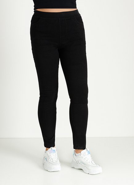 Denim negru pentru femei PLUS SIZE treggings - Îmbrăcăminte