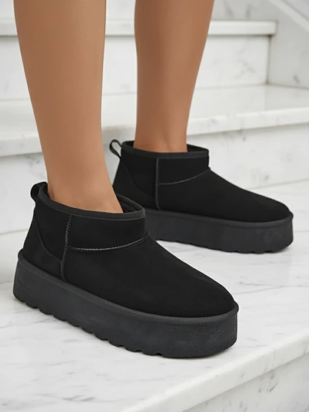 Royalfashion Cizme de zăpadă cu platformă a'la femei în negru Dagodo