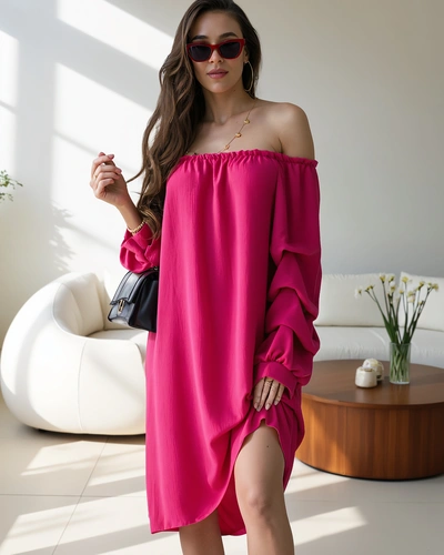 Rochie netedă pentru femei a'la spaniolă cu volane